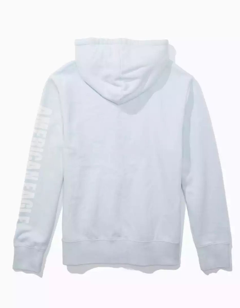 Sweat à Capuche American Eagle AE Super Soft Icon Graphique Bleu Clair Homme | VNJ-35684321